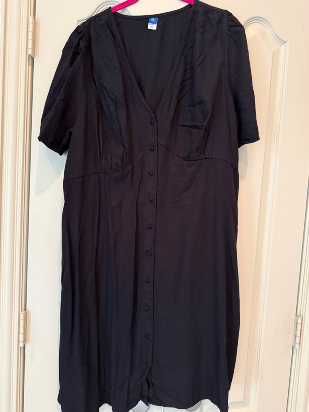 Old Navy Black Midi Button-Front Dress